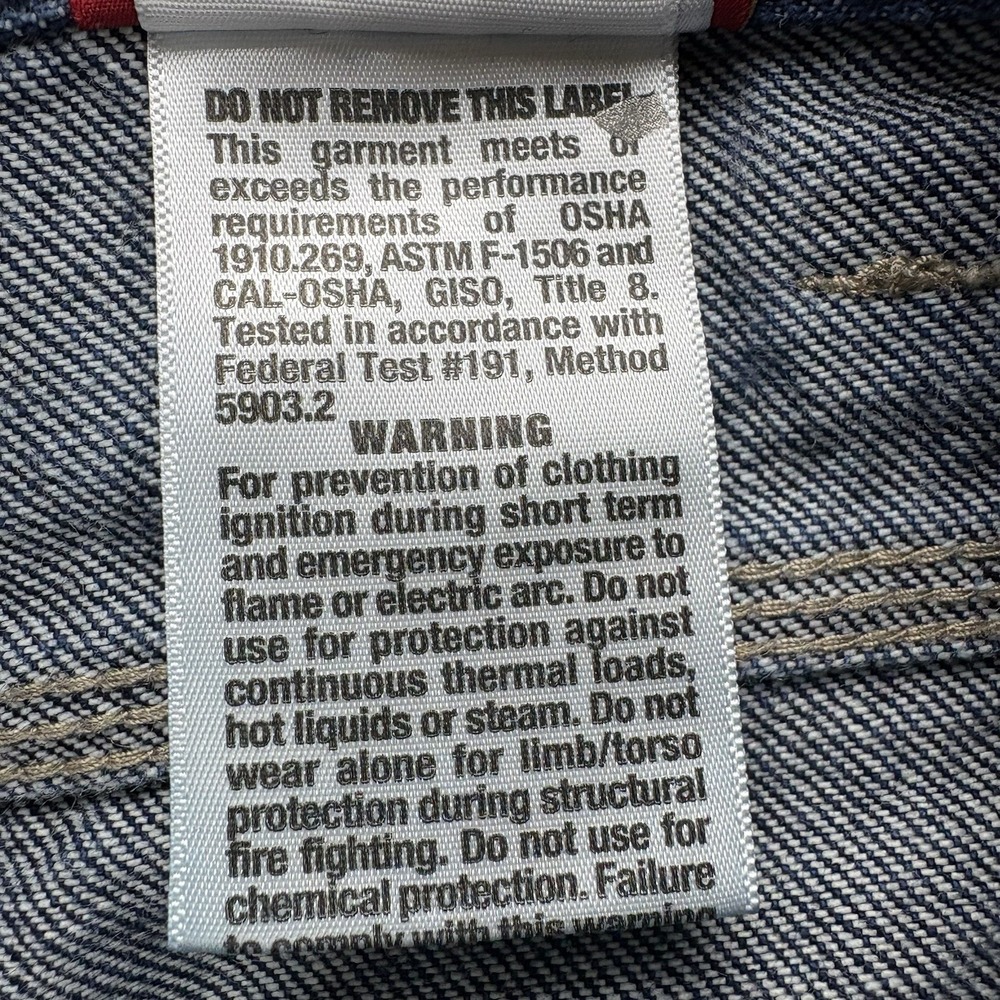 Dickies FR Carpenter Jeans Men's 34x30 Blue‎ Denim Straight Leg Workwear Utility - Picture 12 of 13